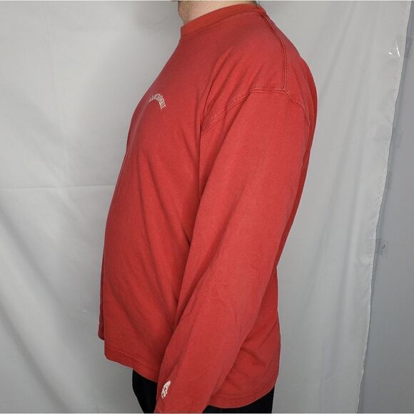 VINTAGE 90s Abercrombie red embroidered long sleeve tee shirt XL - Picture 3 of 6